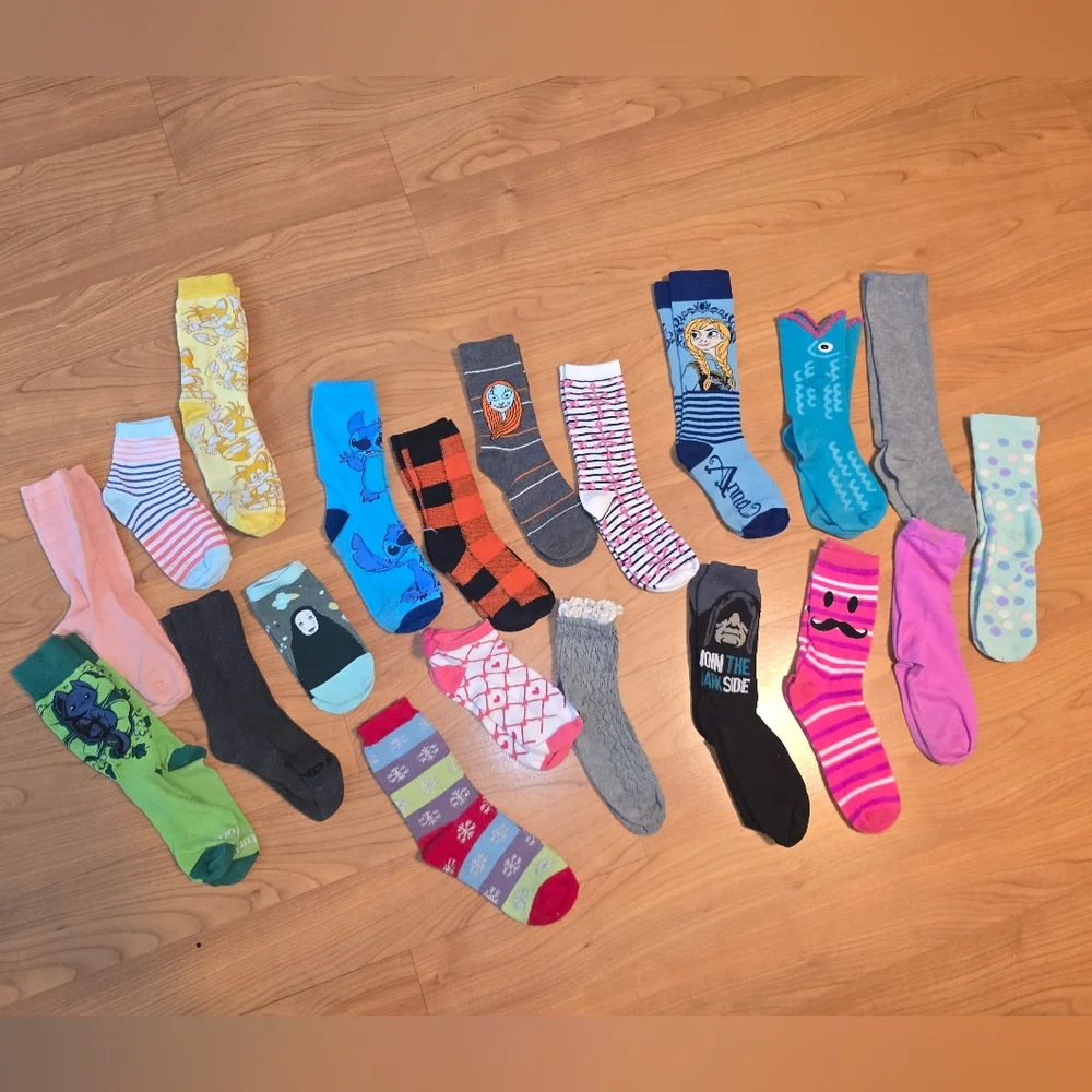 Assortment of Kids Novelty Socks Size Medium